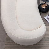 Curved 3 Seater Sofa For Living Room - White