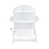 Zenithia Outdoor Foldable Adirondack Chair with 2 Cup Holders, White