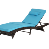 Outdoor Wicker Chaise Reclining Chair Set of 2