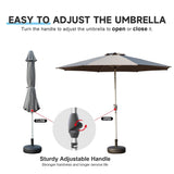 9FT Patio Umbrella, Outdoor Table Umbrella with Push Button Tilt and Crank, UV Protection Waterproof Market Sun Umbrella