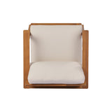 29.5' Mid-Century Modern Acacia Wood Outdoor Club Chair