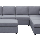 Marley 7-Seat Reversible Modular Sectional Sofa with Ottoman