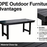 HDPE Outdoor Patio Dining Set with 6 Chairs
