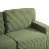 Upholstered U-Shaped Sectional Sofa with Movable Ottoman and Storage Pockets - Multiple Colors