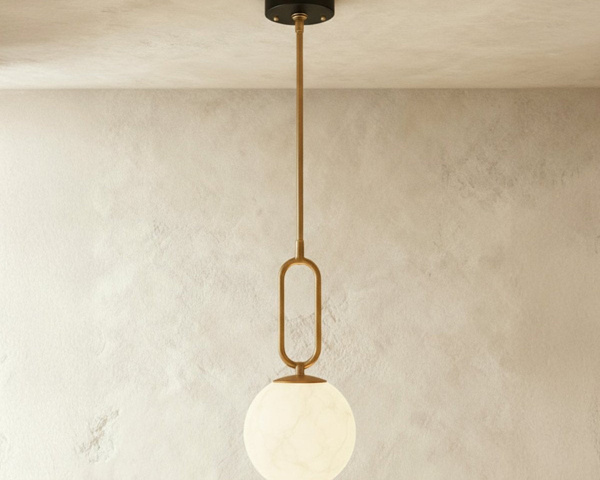 Gong Alabaster Pendant Light