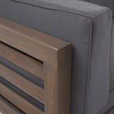 Oana Outdoor Wooden Sectional Set With Cushions
