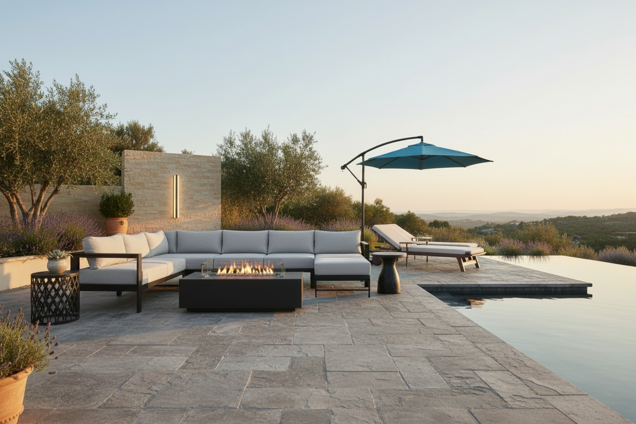 Outdoor Seating with Firepit Collection