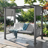 Pamapic Convertible Patio Swing & Outdoor Dining Set