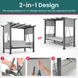 Pamapic Convertible Patio Swing & Outdoor Dining Set