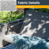 Pamapic 3-Seat Outdoor Metal Pergola Porch Swing Bed with Stand & Cushion, Gray