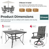 Pamapic Patio Dining Set with 4 Textilene Swivel Chairs