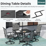 Pamapic Patio Dining Set with 4 Textilene Swivel Chairs