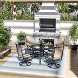 Pamapic Patio Dining Set with 4 Textilene Swivel Chairs