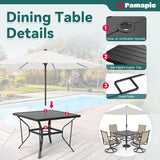 Pamapic Patio Dining Set with 4 Textilene Swivel Chairs