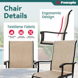 Pamapic Patio Dining Set with 4 Textilene Swivel Chairs