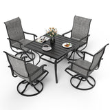Pamapic Patio Dining Set with 4 Textilene Swivel Chairs