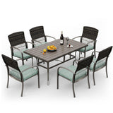 Pamapic Metal Outdoor Dining Set for 6 with Cushions