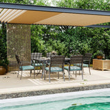 Pamapic Metal Outdoor Dining Set for 6 with Cushions