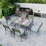 Pamapic Metal Outdoor Dining Set for 6 with Cushions