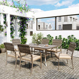 Pamapic Metal Outdoor Dining Set for 6 with Cushions