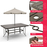 Pamapic Metal Outdoor Dining Set for 6 with Cushions