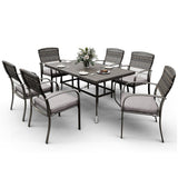 Pamapic Metal Outdoor Dining Set for 6 with Cushions