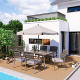 Pamapic Metal Outdoor Dining Set for 6 with Cushions