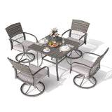 Pamapic Outdoor Dining Table with 4 Swivel Chairs