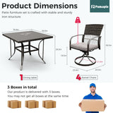 Pamapic Outdoor Dining Table with 4 Swivel Chairs