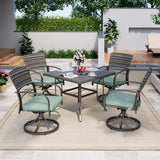 Pamapic Outdoor Dining Table with 4 Swivel Chairs