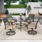 Pamapic Outdoor Dining Table with 4 Swivel Chairs
