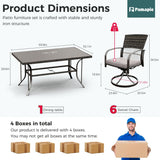 Pamapic Dining Table with 6 Swivel Chairs