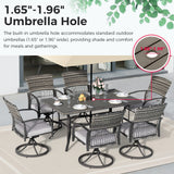 Pamapic Dining Table with 6 Swivel Chairs