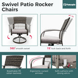 Pamapic Dining Table with 6 Swivel Chairs