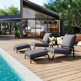 Pamapic Metal Patio Chairs with Ottoman (5 Pieces)
