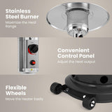 Pamapic 48000 BTU Propane Freestanding Patio Heater with Cover & Wheels