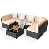 Pamapic Rattan Outdoor Sectional Couch Set
