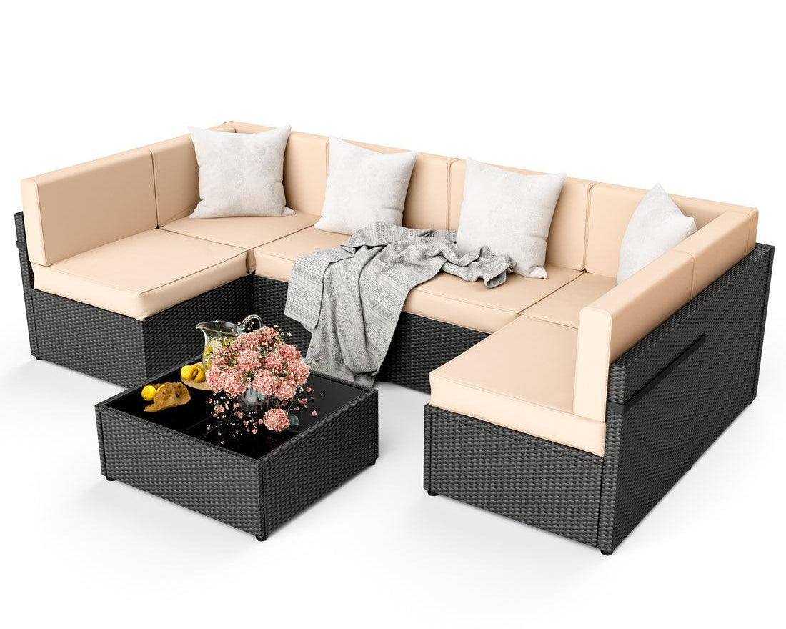 Rattan Outdoor Sectional Couch Set