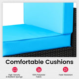 Pamapic Outdoor Sectional Couch Set with Fire Pit Table