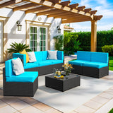 Pamapic Rattan Outdoor Sectional Couch Set