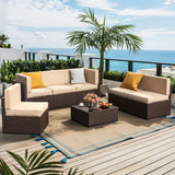 Pamapic Rattan Outdoor Sectional Couch Set