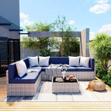 Pamapic Rattan Outdoor Sectional Couch Set