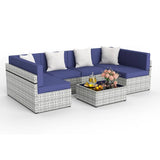 Pamapic Rattan Outdoor Sectional Couch Set