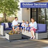 Pamapic Rattan Outdoor Sectional Couch Set