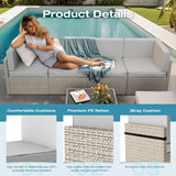 Pamapic Rattan Outdoor Sectional Couch Set