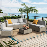Pamapic Rattan Outdoor Sectional Couch Set