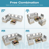 Pamapic Rattan Outdoor Sectional Couch Set