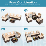 Pamapic Rattan Outdoor Sectional Couch Set
