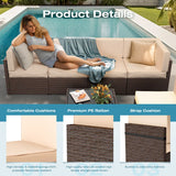 Pamapic Rattan Outdoor Sectional Couch Set
