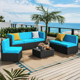 Pamapic Rattan Outdoor Sectional Couch Set
